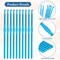10Pcs 5mm Crochet Hook, Aluminum Knitting Needles Craft Yarn, Crochet Hook for DIY Craft, Gold Crochet Needles for Knitting Scarf(Blue)